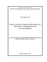 Nâng cao chất lượng nguồn nhân lực tại công ty TNHH khách sạn hạ long dream 