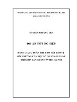 ĐÁNH GIÁ SỰ TUÂN THỦ CAM KẾT BẢO VỆ  MÔI TRƯỜNG CỦA MỘT SỐ CƠ SỞ SẢN XUẤT  TRÊN ĐỊA BÀN QUẬN TÂY HỒ, HÀ NỘI