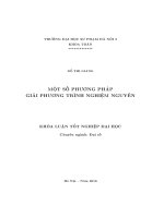 Một số phương pháp giải phương trình nghiệm nguyên (Khóa luận tốt nghiệp)