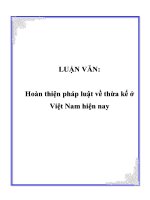Luận văn hoàn thiện pháp luật về thừa kế ở việt nam hiện nay 