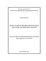 Quản lý nhà nước đối với ngân sách nhà nước tại tỉnh Thái Nguyên (LV thạc sĩ)