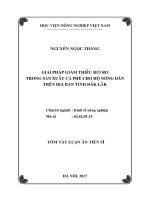 Giải pháp giảm thiểu rủi ro trong sản xuất cà phê cho hộ nông dân trên địa bàn tỉnh Đăk Lăk (tt)
