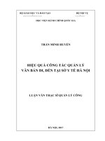 Hiệu quả công tác quản lý văn bản đi, đến tại sở y tế Hà Nội (LV thạc sĩ)