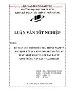 Kế toán quá trình tiêu thụ thành phẩm và xác định kết quả kinh doanh tại công ty xuất nhập khẩu và hợp tác đầu tư giao thông vận tải   TRACIMEXCO 