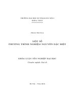 Một số phương trình nghiệm nguyên đặc biệt (Khóa luận tốt nghiệp)