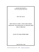 Phân tích cấu trúc, hàm lượng thuốc chống HIV  Stavudin bằng các phương pháp hóa lý hiện đại (LV thạc sĩ)
