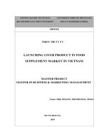 Launching liver product in food supplement market in vietnam  master project in business and marketing management 