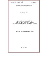Quản lý nhà nước đối với đầu tư trực tiếp nước ngoài tại một số tỉnh, thành phố Đông Nam Bộ (LA tiến sĩ)