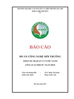BÁO CÁO ĐỒ ÁN CÔNG NGHỆ MÔI TRƯỜNG: THIẾT KẾ TRẠM XỬ LÝ NƯỚC NGẦM  CÔNG SUẤT 8000 M3 NGÀY ĐÊM