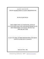 Hoàn thiện công tác thanh tra, giám sát của Ngân hàng Nhà nước chi nhánh tỉnh Hưng Yên đối với hệ thống ngân hàng thương mại trên địa bàn tỉnh (LV thạc sĩ)