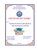 Đánh giá chất lượng dịch vụ nhà hàng hana lounge 