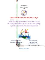 Đánh giá hiệu quả công tác quảng cáo về mặt nhận thức đối với khách du lịch nội địa tại công ty vietravel chi nhánh huế 