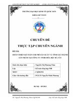 CD - HOÀN THIỆN KẾ TOÁN CHI PHÍ SẢN XUẤT VÀ TÍNH GIÁ THÀNH SẢN PHẨM TẠI CÔNG TY TNHH HÓA DỆT HÀ TÂY - CQ502394 - Nguyễn Thị Phương Thảo