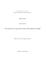 Ứng dụng của đại số tuyến tính trong tổ hợp (Khóa luận tốt nghiệp)