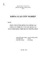 Phân tích tình hình tài chính tại công ty TNHH tư vấn xây dựng và xuất nhập khẩu thiết bị Tân Trường Phát (Luận văn tốt nghiệp)