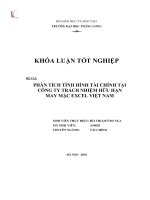 Phân tích tình hình tài chính tại công ty TNHH May mặc Excel Việt Nam (Luận văn tốt nghiệp)