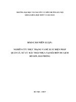 NIÊN LUẬN: NGHIÊN CỨU THỰC TRẠNG VÀ ĐỀ XUẤT BIỆN PHÁP QUẢN LÝ, XỬ LÝ  RÁC THẢI NHỰA TẠI BÃI BIỂN DU LỊCH ĐỒ SƠN, HẢI PHÒNG