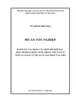 ĐÁNH GIÁ TÁC ĐỘNG CỦA BIẾN ĐỔI KHÍ HẬU  ĐỐI VỚI HOẠT ĐỘNG NUÔI TRỒNG THỦY SẢN Ở  TỈNH AN GIANG VÀ ĐỀ XUẤT GIẢI PHÁP ỨNG PHÓ