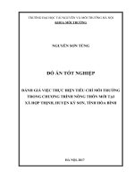 ĐÁNH GIÁ VIỆC THỰC HIỆN TIÊU CHÍ MÔI TRƯỜNG TRONG CHƯƠNG TRÌNH NÔNG THÔN MỚI TẠI XÃ HỢP THỊNH, HUYỆN KỲ SƠN, TỈNH HÒA BÌNH