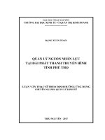 Quản lý nguồn nhân lực tại Đài Phát thanh và Truyền hình tỉnh Phú Thọ (Luận văn thạc sĩ)