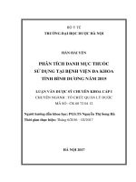 Phân tích danh mục thuốc sử dụng tại Bệnh viện Đa khoa tỉnh Bình Dương năm 2015