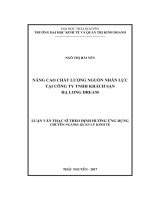 Nâng cao chất lượng nguồn nhân lực tại Công ty TNHH Khách sạn Hạ Long Dream (Luận văn thạc sĩ)