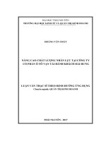 Nâng cao chất lượng nhân lực tại Công ty Cổ phần Ô tô vận tải hành khách Hải Hưng (Luận văn thạc sĩ)