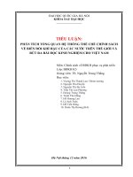 PHÂN TÍCH TỔNG QUAN HỆ THỐNG THỂ CHẾ CHÍNH SÁCH VỀ BIẾN ĐỔI KHÍ HẬU CỦA CÁC NƯỚC TRÊN THẾ GIỚI VÀ RÚT RA BÀI HỌC KINH NGHIỆM CHO VIỆT NAM