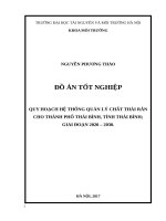 QUY HOẠCH HỆ THỐNG QUẢN LÝ CHẤT THẢI RẮN CHO THÀNH PHỐ THÁI BÌNH, TỈNH THÁI BÌNH; GIAI ĐOẠN 2020 – 2030.