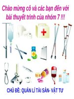 Quản lí điều dưỡng: quản lí tài sản, vật tư y tế ppt