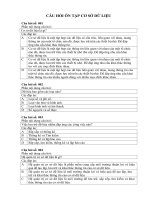 CÂU HỎI ÔN TẬP TRẮC NGHIỆM CƠ SỞ DỮ LIỆU