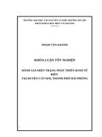 ĐÁNH GIÁ HIỆN TRẠNG PHÁT TRIỂN KINH TẾ BIỂN  TẠI HUYỆN CÁT HẢI, THÀNH PHỐ HẢI PHÒNG