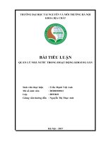 BÀI TIỂU LUẬN  QUẢN LÝ NHÀ NƯỚC TRONG HOẠT ĐỘNG KHOÁNG SẢN