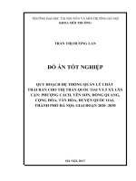 QUY HOẠCH HỆ THỐNG QUẢN LÝ CHẤT  THẢI RẮN CHO THỊ TRẤN QUỐC OAI VÀ 5 XÃ LÂN CẬN: PHƯỢNG CÁCH, YÊN SƠN, ĐỒNG QUANG, CỘNG HÒA, TÂN HÒA, HUYỆN QUỐC OAI,  THÀNH PHỐ HÀ NỘI; GIAI ĐOẠN 2020 2030