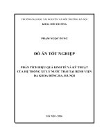PHÂN TÍCH HIỆU QUẢ KINH TẾ VÀ KỸ THUẬT  CỦA HỆ THỐNG XỬ LÝ NƯỚC THẢI TẠI BỆNH VIỆN ĐA KHOA ĐỐNG ĐA, HÀ NỘI