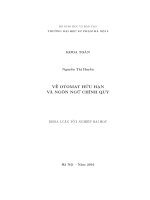 Về otomat hữu hạn và ngôn ngữ chính quy (Khóa luận tốt nghiệp)