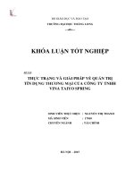 Thực trạng và giải pháp về quản trị tín dụng thương mại của công ty TNHH Vina taiyo spring 2 (Khóa luận tốt nghiệp)