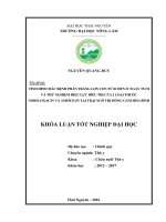 Tình hình mắc bệnh phân trắng lợn con từ 01 đến 21 ngày tuổi và thử nghiệm hiệu lực điều trị của 2 loại thuốc nor   100 và amcolis tại trại ngô thị hồng gấm hòa bình  