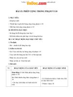 Giáo án Toán 1 chương 2 bài 15: Phép cộng trong phạm vi 10 