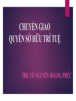 BÀI GIẢNG PHÁP LUẬT CHUYỂN GIAO QUYỀN SỞ HỮU TRÍ TUỆ