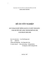 QUY HOẠCH HỆ THỐNG QUẢN LÍ CHẤT THẢI RẮN  CHO HUYỆN MÊ LINH, THÀNH PHỐ HÀ NỘI GIAI ĐOẠN 20202030