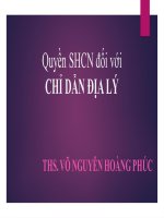 BÀI GIẢNG PHÁP LUẬT  QUYỀN SỞ HỮU CÔNG NGHIỆP ĐỐI VỚI CHỈ DẪN ĐỊA LÝ