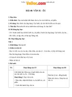 Giáo án Tiếng Việt 1 bài 40: Vần IU, ÊU