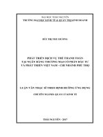 Phát triển dịch vụ thẻ thanh toán tại Ngân hàng Thương mại Cổ phần Đầu tư và Phát triển Việt Nam - Chi nhánh Phú Thọ