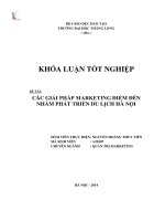 Các giải pháp Marketing điểm đến nhằm phát triển du lịch Hà Nội (Khóa luận tốt nghiệp)