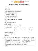 Giáo án Toán 1 chương 2 bài 12: Phép trừ trong phạm vi 8 