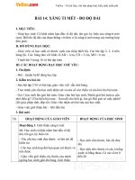 Giáo án Toán 1 chương 3 bài 14: Xăngtimét. Đo độ dài 