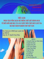 SLIDE PHÂN TÍCH TỔNG QUAN HỆ THỐNG THỂ CHẾ CHÍNH SÁCH  VỀ BIẾN ĐỔI KHÍ HẬU CỦA CÁC NƯỚC TRÊN THẾ GIỚI VÀ RÚT RA  BÀI HỌC KINH NGHIỆM CHO VIỆT NAM