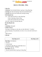 Giáo án Tiếng Việt 1 bài 52: Vần ONG  ÔNG 