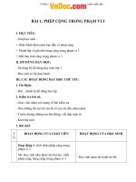 Giáo án Toán 1 chương 2 bài 1: Phép cộng trong phạm vi 3 